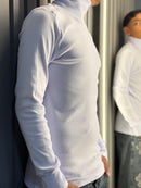 CAMISA CANELADA GOLA ALTA BRANCA